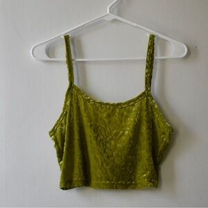 Fashion Brand Company green leopard mesh velvet tank top